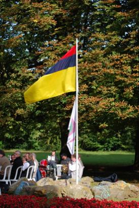 Vlag Colombia aan monument